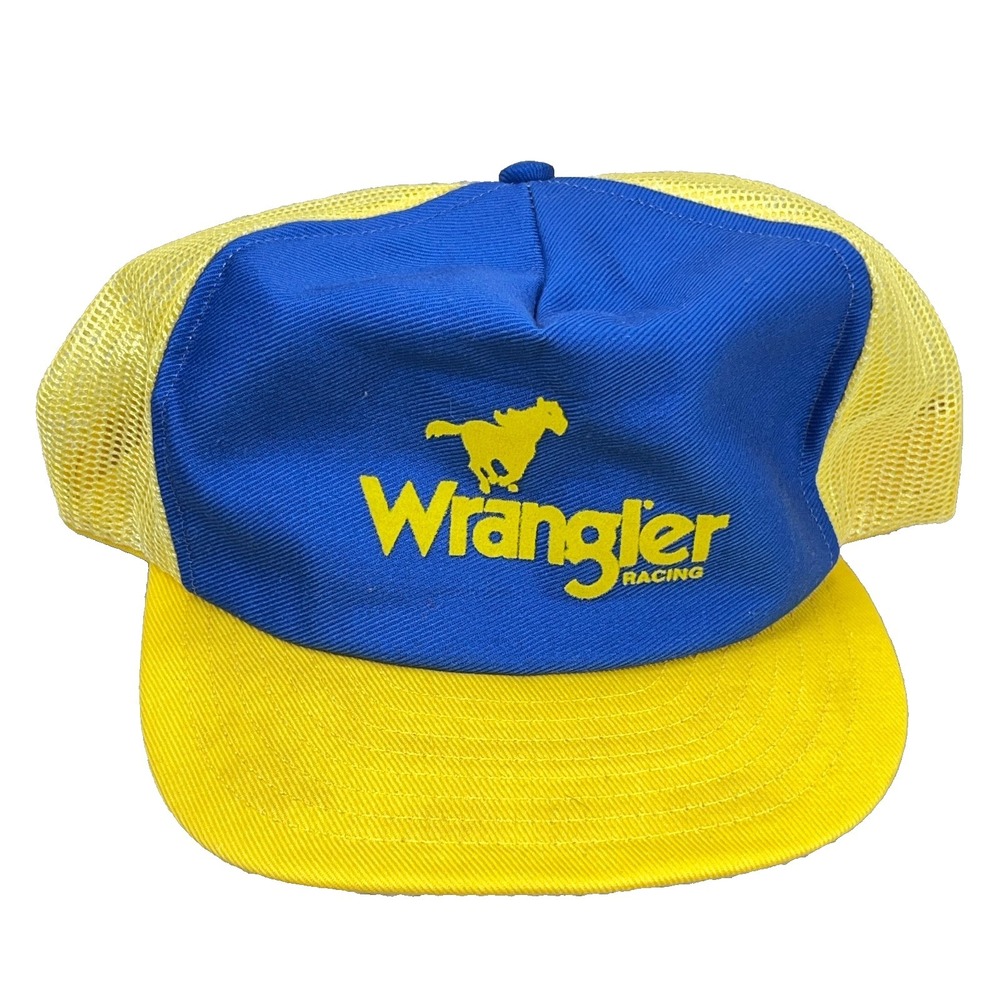 Vintage Louisville MFG Trucker Hat Cap Made In USA Wrangler Jeans Racing Team